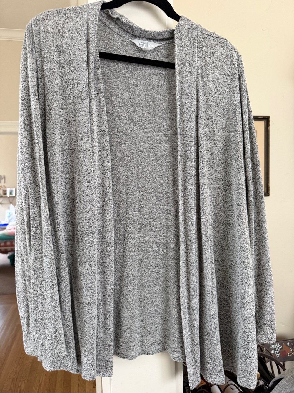 Market & Spruce Heather Gray Open-Front Cardigan